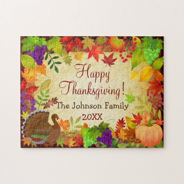 Colourful Thanksgiving Harvest Jigsaw Puzzle (Horizontal)