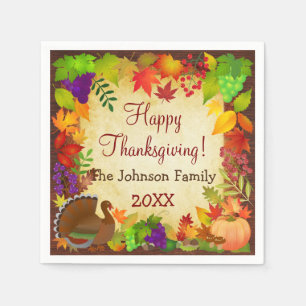 Colourful Thanksgiving Harvest Napkin