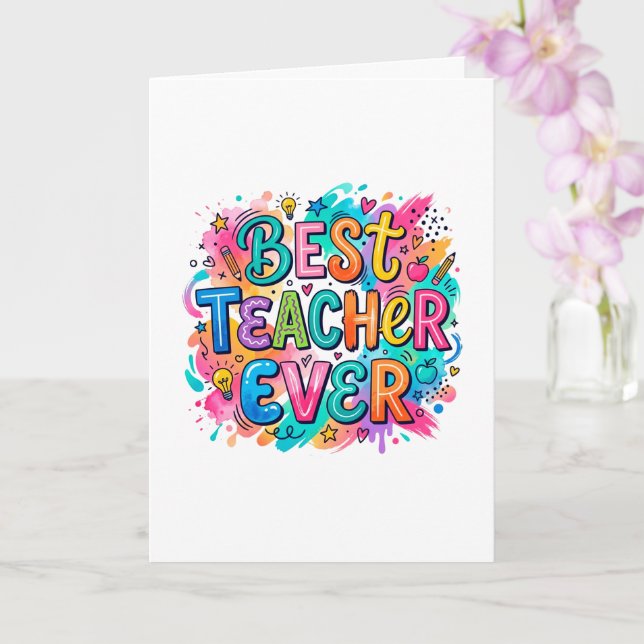 Colourful The Best Teacher Card (Orchid)