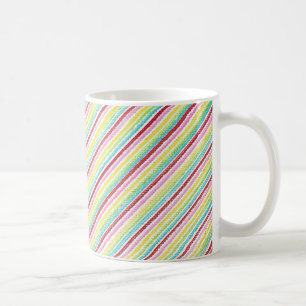 Colourful Thin Diagonal Stripes Custom Mugs