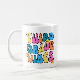 Colourful Third Grade Vibes– Back to school Retro Coffee Mug