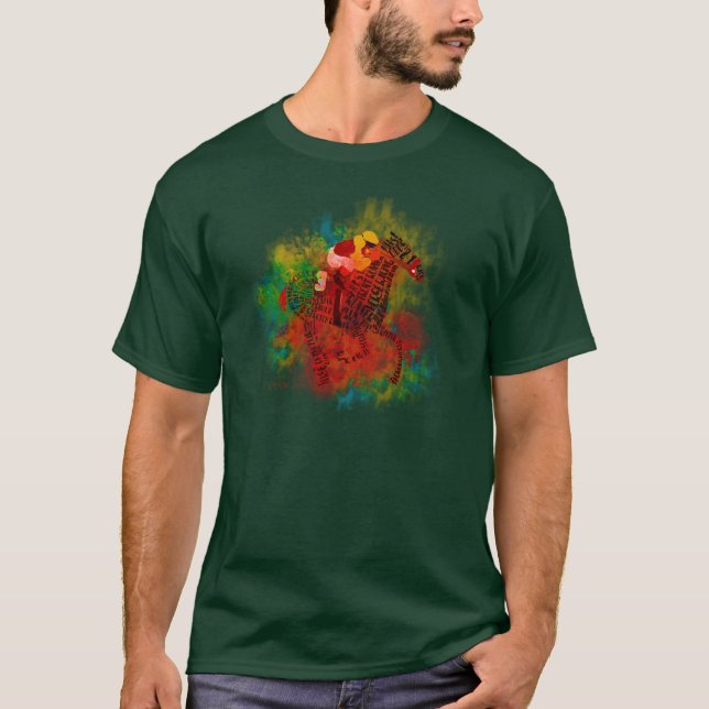 Colourful Thoroughbred in Typography T-Shirt (Front)