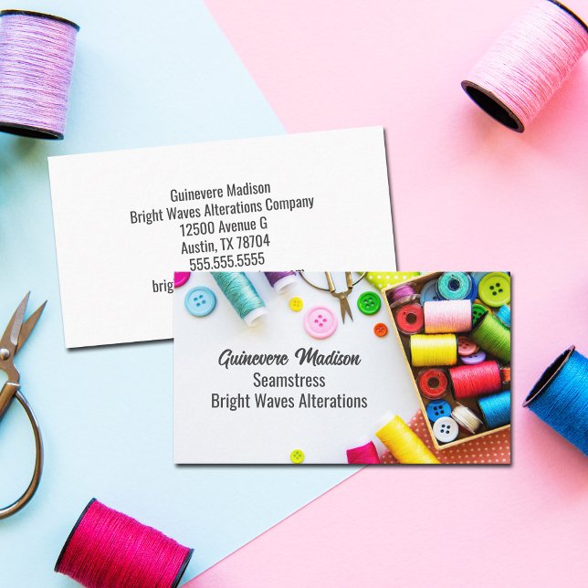 Colourful Thread Seamstress Sewing Company  Business Card (Creator Uploaded)