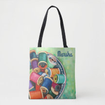 "Colourful Threads" Custom Tote Bag