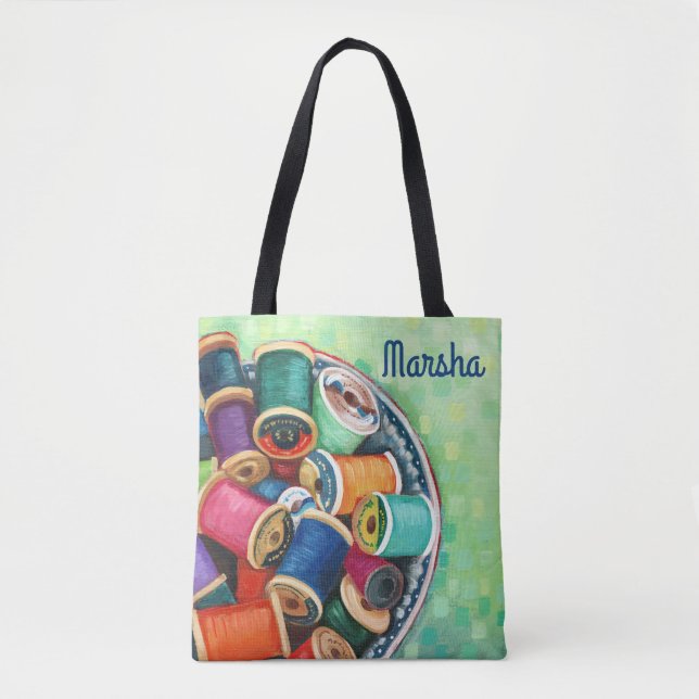"Colourful Threads" Custom Tote Bag (Front)
