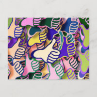Colourful Thumbs Up Postcard