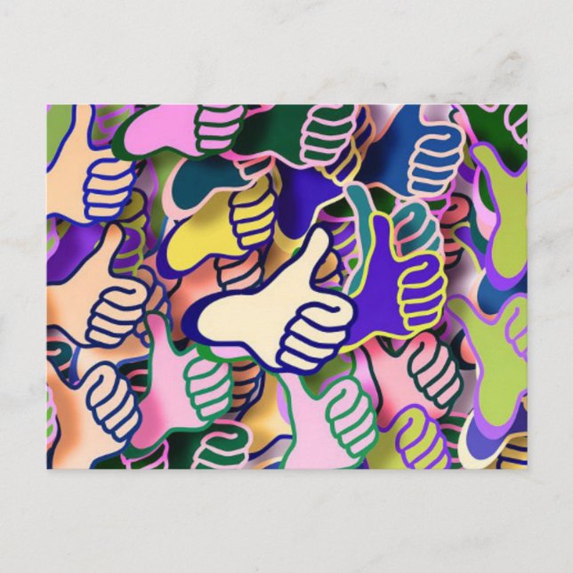 Colourful Thumbs Up Postcard (Front)