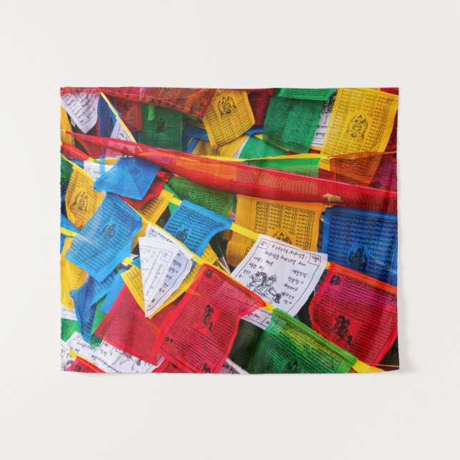 Colourful Tibetan prayer flags - Tibet Tapestry (Front (Horizontal))