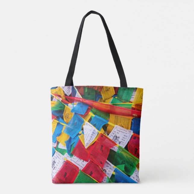 Colourful Tibetan prayer flags - Tibet Tote Bag (Back)