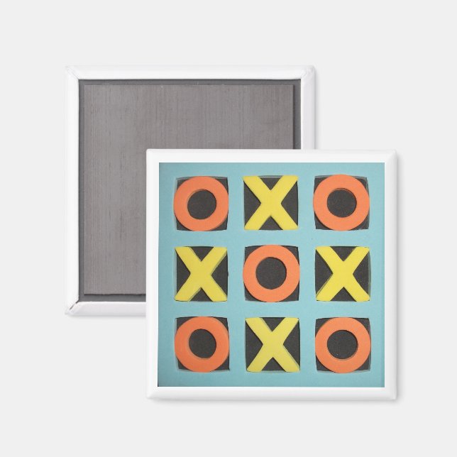 Colourful Tic-Tac-Toe Game Magnet (Front/Back)