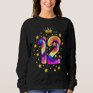 Colourful Tie Dye 12 Year Old Girl Sweet Twelve 12 Sweatshirt