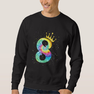 Colourful Tie Dye 8 Year Old Girls 8th Birthday Gi Sweatshirt