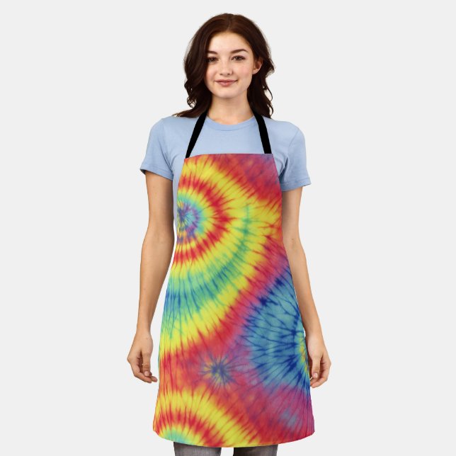 Colourful Tie Dye Apron (Worn)