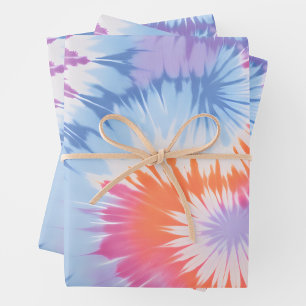 Colourful Tie Dye Art Wrapping Paper Sheets