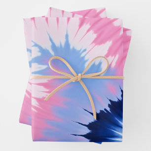 Colourful Tie Dye Art Wrapping Paper Sheets