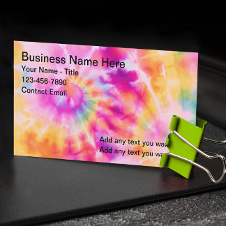 Colourful Tie Dye Artsy Business Cards
