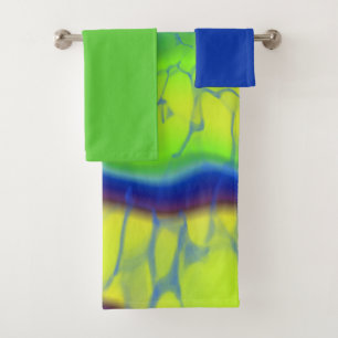 Colourful tie-dye  bath towel set