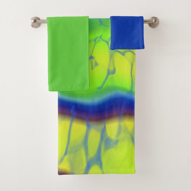 Colourful tie-dye  bath towel set (Insitu)