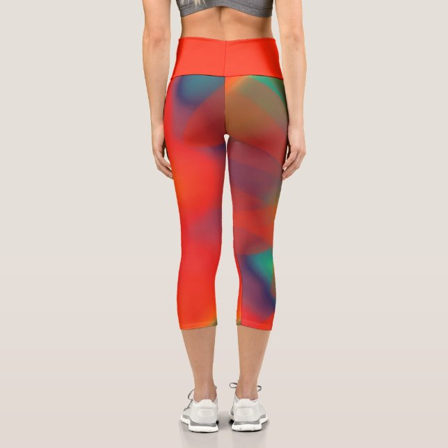 Colourful Tie-dye Capri Leggings (Back)