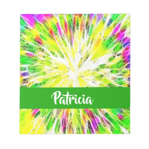 Colourful tie dye custom name pattern notepad