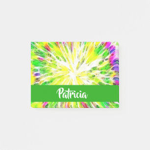 Colourful tie dye custom name pattern post-it notes