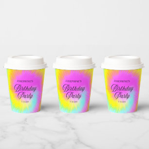 Colourful Tie Dye Pastel Boho Birthday Party Paper Cups