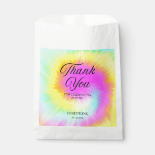 Colourful Tie Dye Pastel Rainbow Birthday Thank Yo Favour Bags