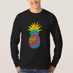 Colourful Tie Dye Pineapple Hawaiian Tropical Summ T-Shirt