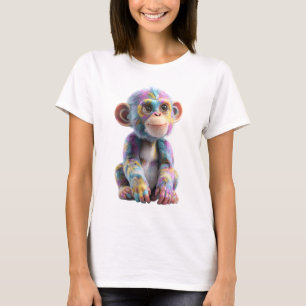 Colourful Tie-Dye Rainbow Baby Chimp Women T-Shirt