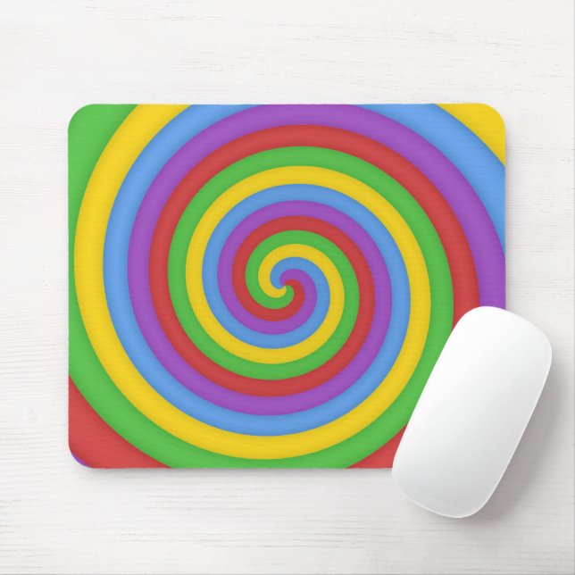 Colourful Tie Dye Rainbow Swirl 60s Art Pattern Mouse Pad (With Mouse)