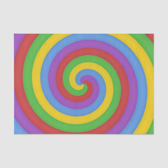 Colourful Tie Dye Rainbow Swirl 60s Art Pattern Tissue Paper (Front)