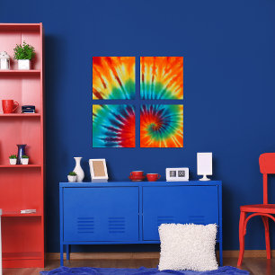 Colourful Tie Dye Swirl Print Set