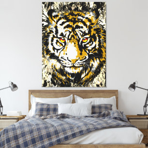 Colourful Tiger Canvas Print Big Tiger Art Print