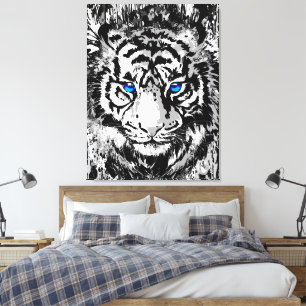 Colourful Tiger Canvas Print Colourful Tiger Art