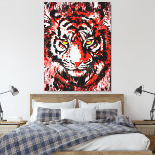 Colourful Tiger Canvas Print Colourful Tiger Art