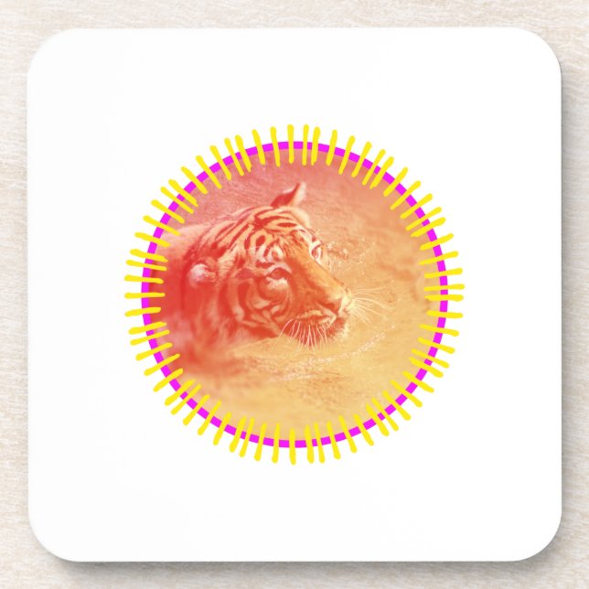 Colourful Tiger Coaster (Front)