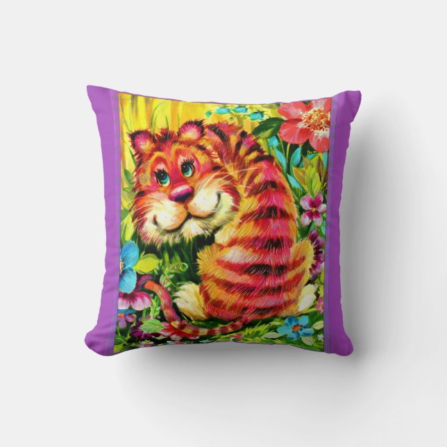 colourful tiger cushion (Front)