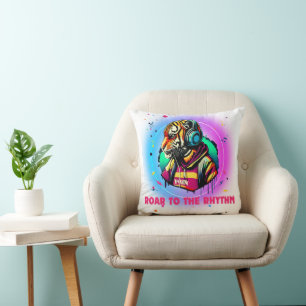 Colourful Tiger Face Cushion