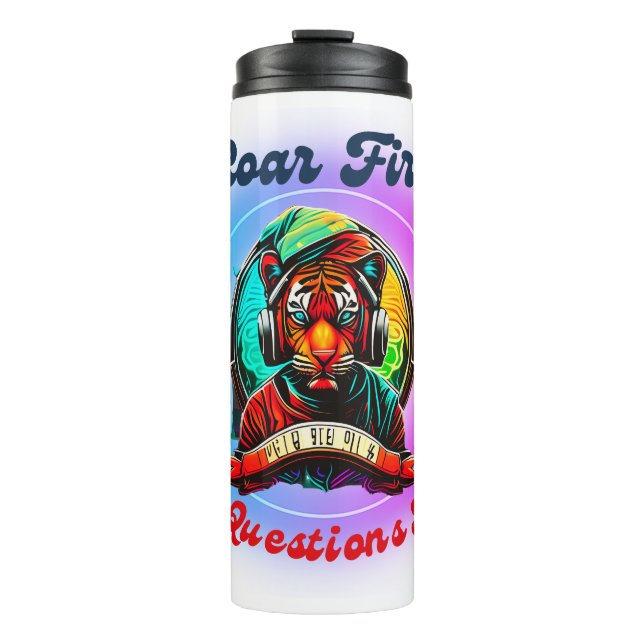 Colourful Tiger Face  Thermal Tumbler (Front)