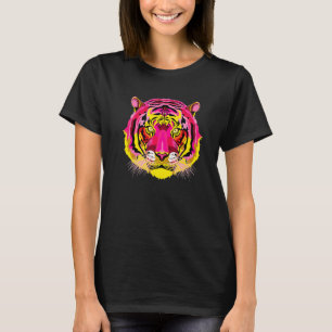 Colourful Tiger Head Big Cats Enthusiast Animals T-Shirt