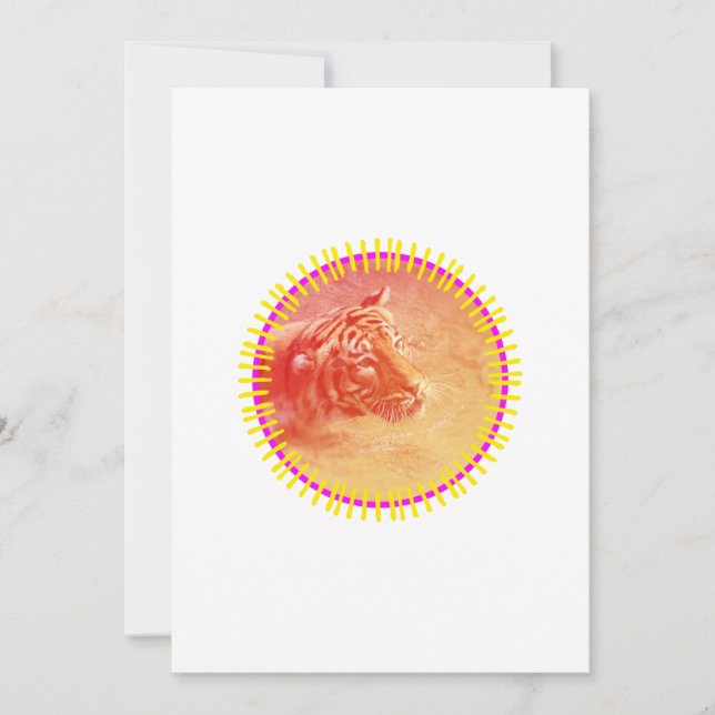 Colourful Tiger Holiday Card (Front)