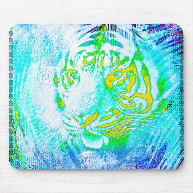 Colourful Tiger Mouse Pad (Front)