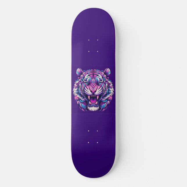 Colourful Tiger Skateboard (Front)