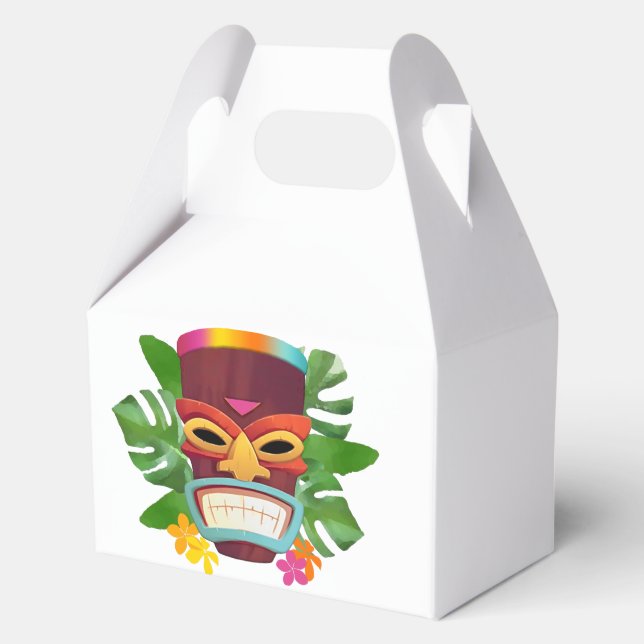 Colourful Tiki and Flowers Favour Box (Front)