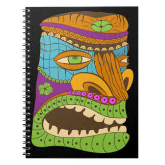 Colourful Tiki Statue in Exotic Mood, Funny Black Notebook