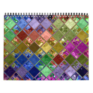 Colourful Tile Art Customisable Calendar
