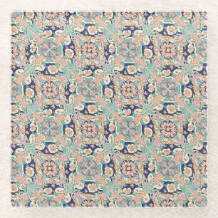Colourful Tile Design Glass Coaster