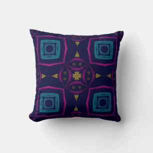 Colourful Tile illustration. Fashion Geometric Orn Cushion