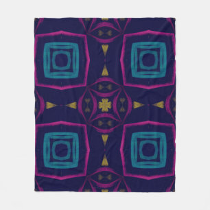 Colourful Tile illustration. Fashion Geometric Orn Fleece Blanket