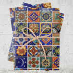 Colourful Tile Mexican Talavera Print On Demand Wrapping Paper Sheet<br><div class="desc">Printed just for you! Great quality gift wrap 3 sheets</div>